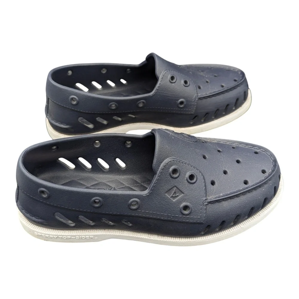 Sperry Top-Sider Boat Float‎ Non Marking Slip On Loafers Blue White  Shoes 6
